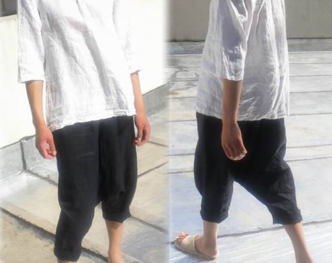 004linen Harem Pants Leilen Fischer Hosen Tapered Pants Etsy