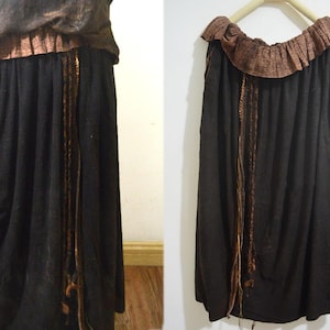 X244---Reversible Mud Tussar Silk Bud Skirt, Gambiered Silk / Canton Silk Spring Skirt, Made to Order.