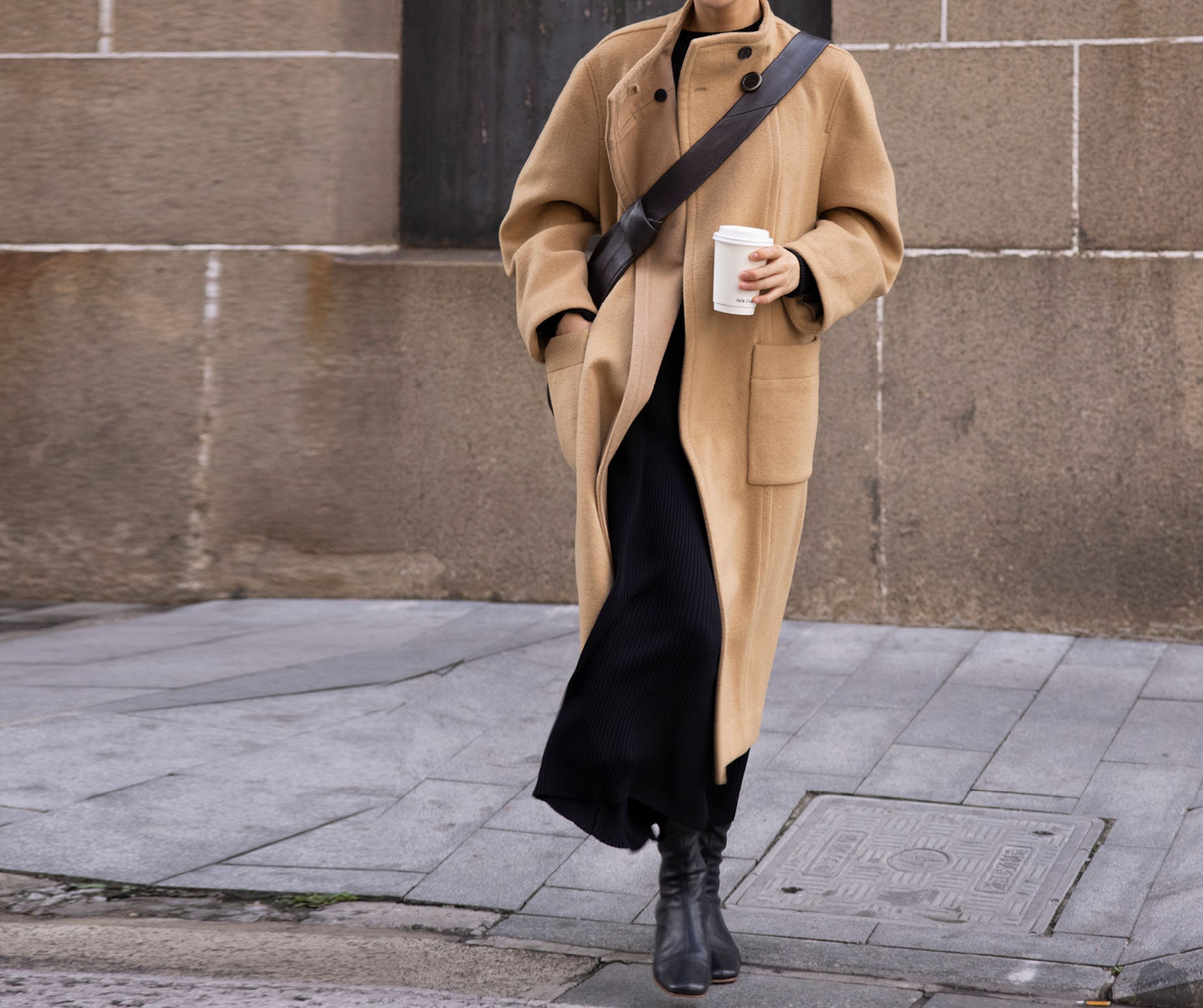 W009---women's Wool High Neck Collar Trapeze Coat, Vintage W009---women's Wool High Neck Collar Trapeze Coat, Vintage