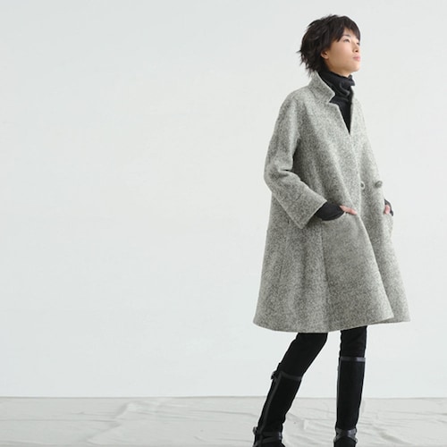 ローブブラン　Cape collar Narrow line coat Cape collar Narrow line coat – L'AUBE BLANC