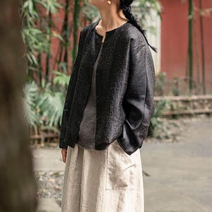 D285---Cracked Mud Silk Over Shirt, Gambiered Silk Button-Down Shirt Jacket, Made to Order.