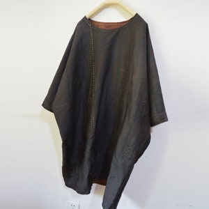 A538---Reversible Cracked Mud Silk Tunic Top / Gambiered Silk Tee / Guangdong Gauze T-shirt, Blouse, Made to Order.