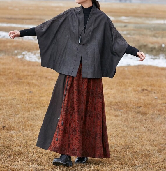 epine ケープコート 2way ブラック epine piping cape 2way coat black