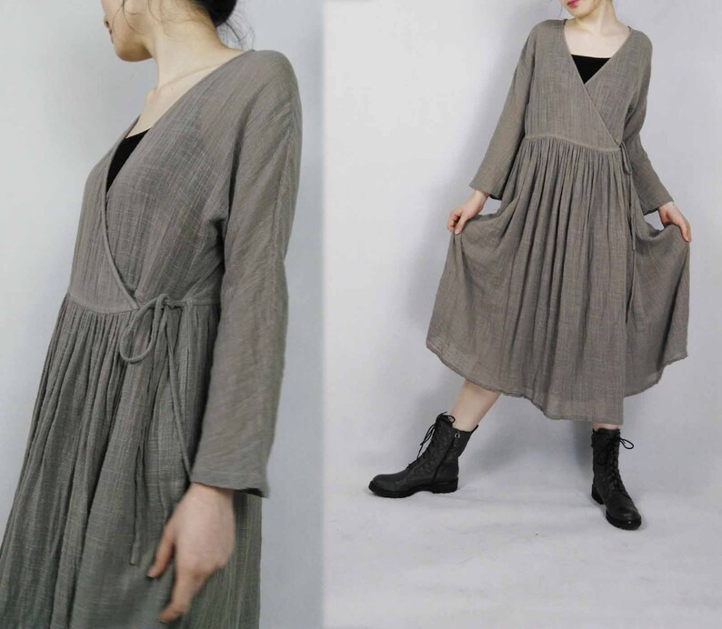 117cotton Gauze Wrap Dress / Jacket Light Brown Cardigan. Etsy