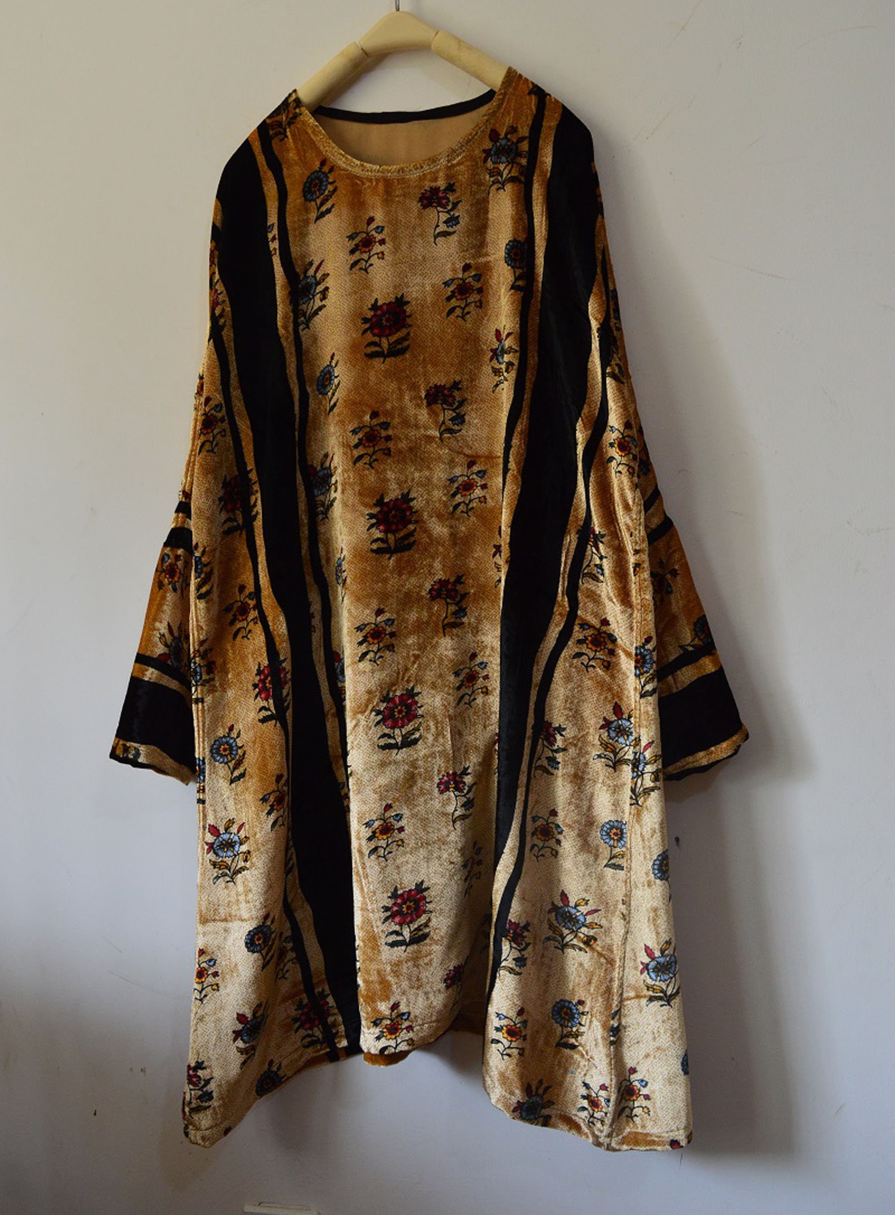 A193Silk Cotton Blend Velvet Tunic Top Printed Silk Tunic | Etsy