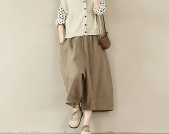 B087---Loose Fitting Linen Pants, One Size Fits Many.