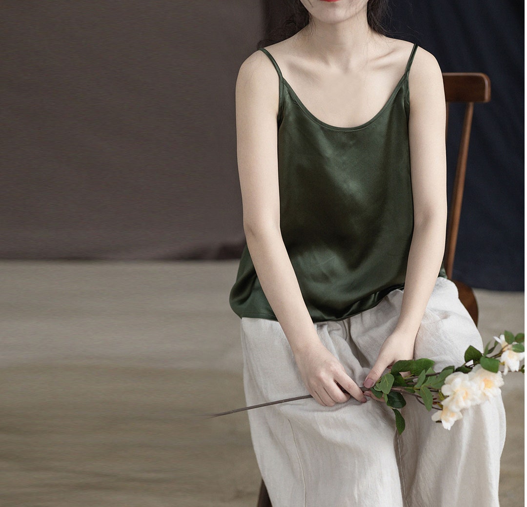 Brax Dark Green Silk Top