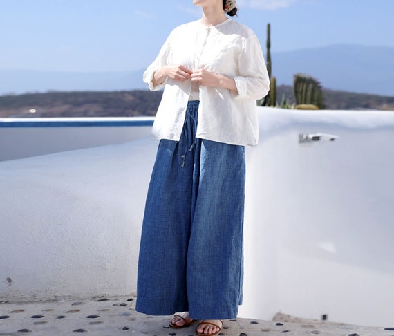 Blue denim skirt yoga pants hotsell