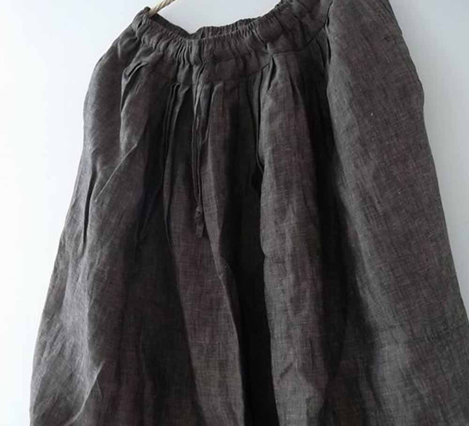 125Loose Yarn Dyed Linen Harem Pants Natural Loose Linen Etsy