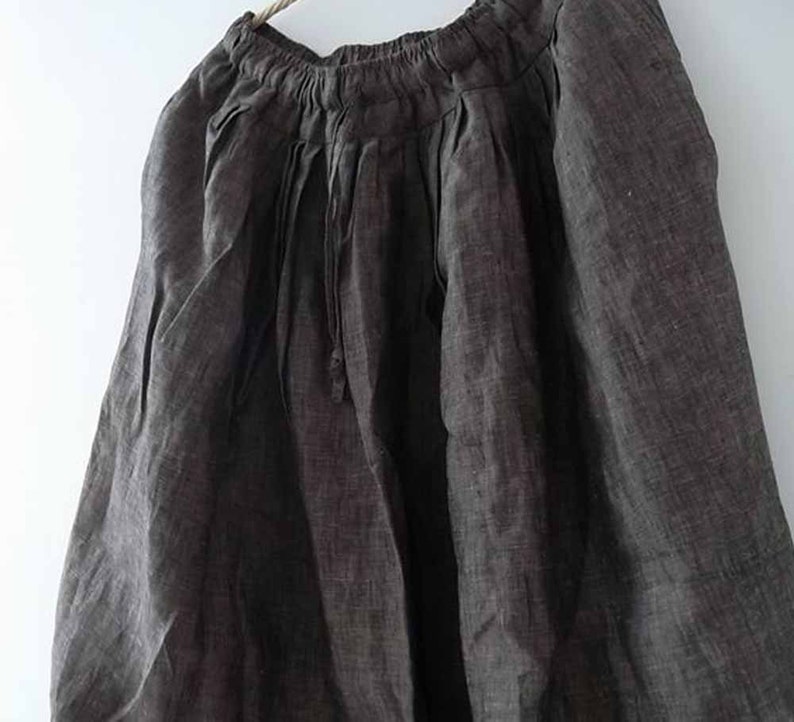125Loose Yarn Dyed Linen Harem Pants Natural Loose Linen Etsy