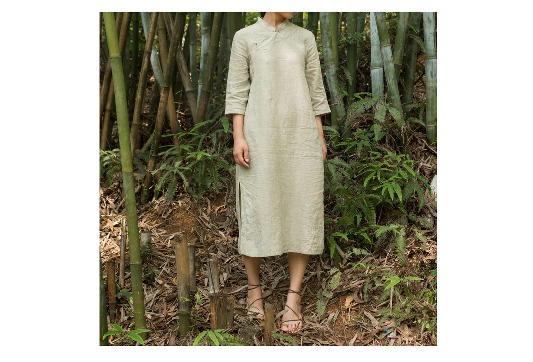 knee length dresses for ladies Florence Smocked Linen Midi Dress main image 0