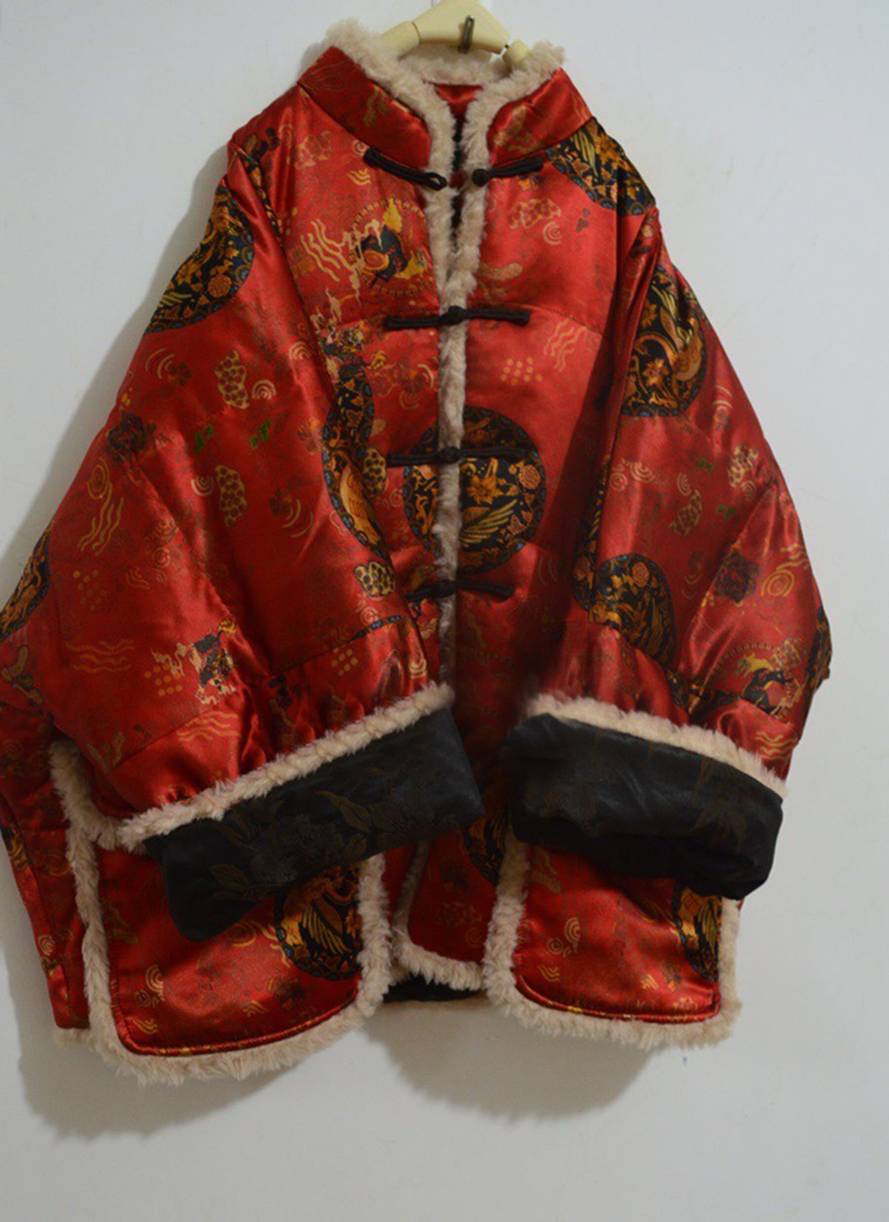 X034---women's Mulberry Silk Goose Down Chinese Coat