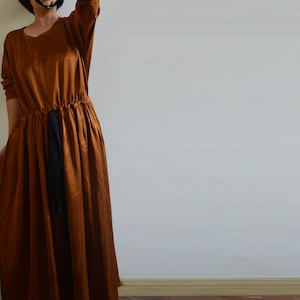A194---Heavy Weight Mulberry Silk Long Dress / Maxi Dress, Made to Order