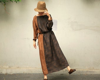 P046---Mud Silk Cotton Blend Dress, Made to Order.