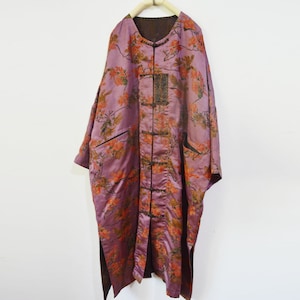 A966---Reversible Mud Silk Song Brocade Chinese Coat, Gambiered Silk Duster Coat, One Size Fits Many, S,M,L,XL,2XL,3XL.