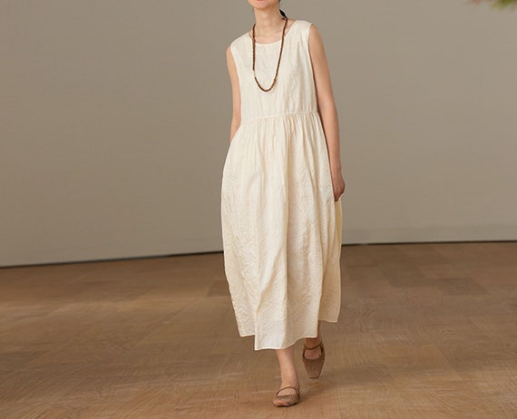 E100---tussah Silk Sleeveless Dress, Tussah Wild Silk Tand Dress,  Eco-friendly Dupioni Tussah Silk Wedding Dress, Made to Order. - Etsy