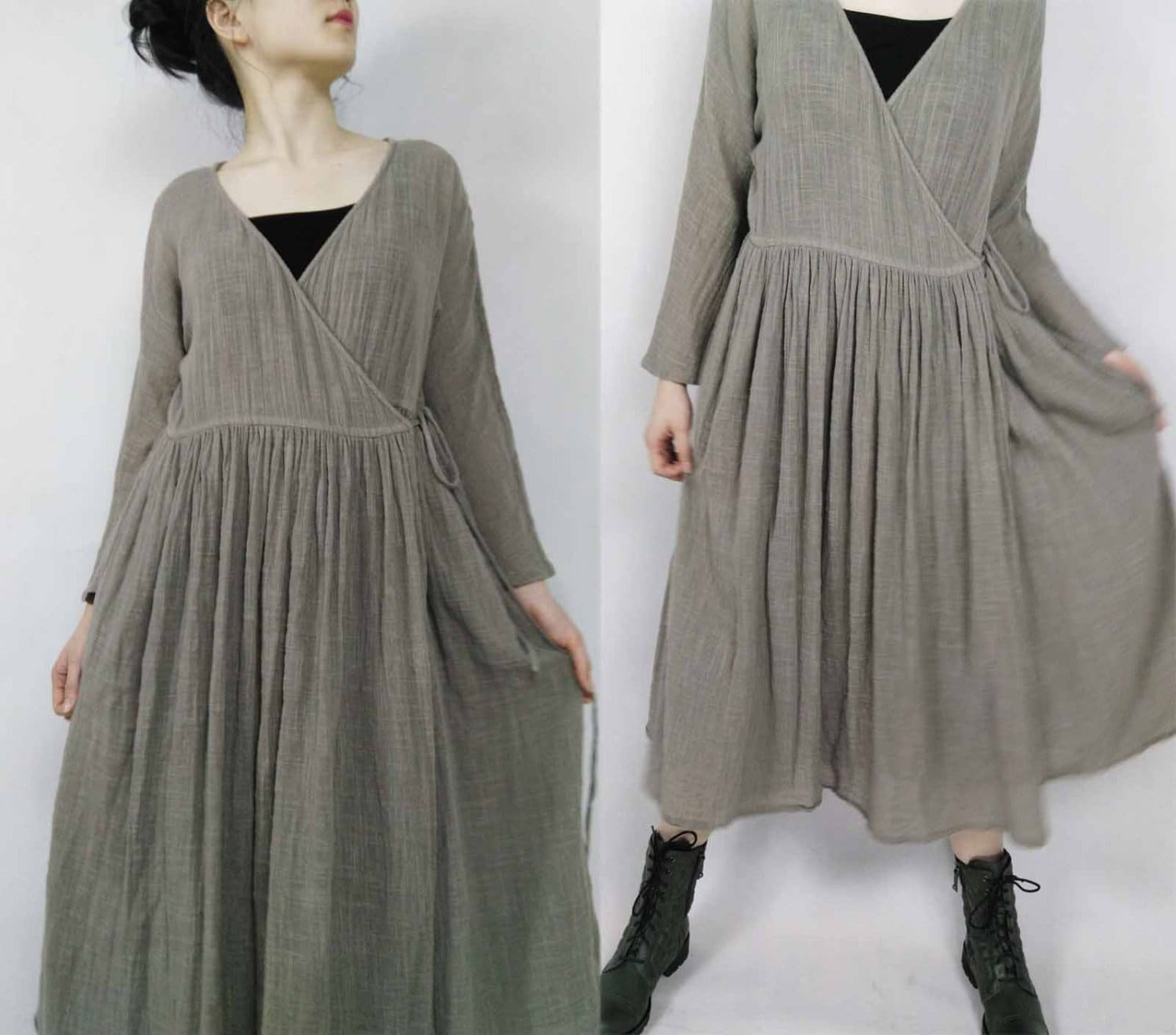 117cotton Gauze Wrap Dress / Jacket Light Brown Cardigan. Etsy