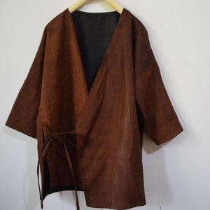 A259---Reversible Gambiered Silk Kimono Jacket, Silk Jacket, Silk Cardigan, Silk Blazer, Duster Coat, Made to Order.