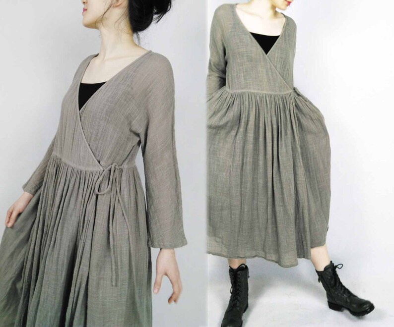 117cotton Gauze Wrap Dress / Jacket Light Brown Cardigan. Etsy