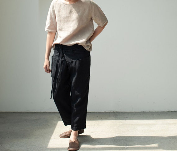 Women's Pleated linen tapered pants 1499 Women's Pleated linen tapered pants 1499