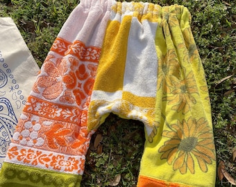 PATCHWORK Terrycloth Vintage Towel Toddler/Kid Relaxed Harem Pant