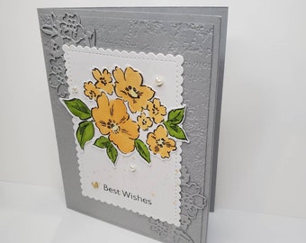 Handmade stampin up Birthday card.Set of four. Hand penned flowers . Card for that special someone.