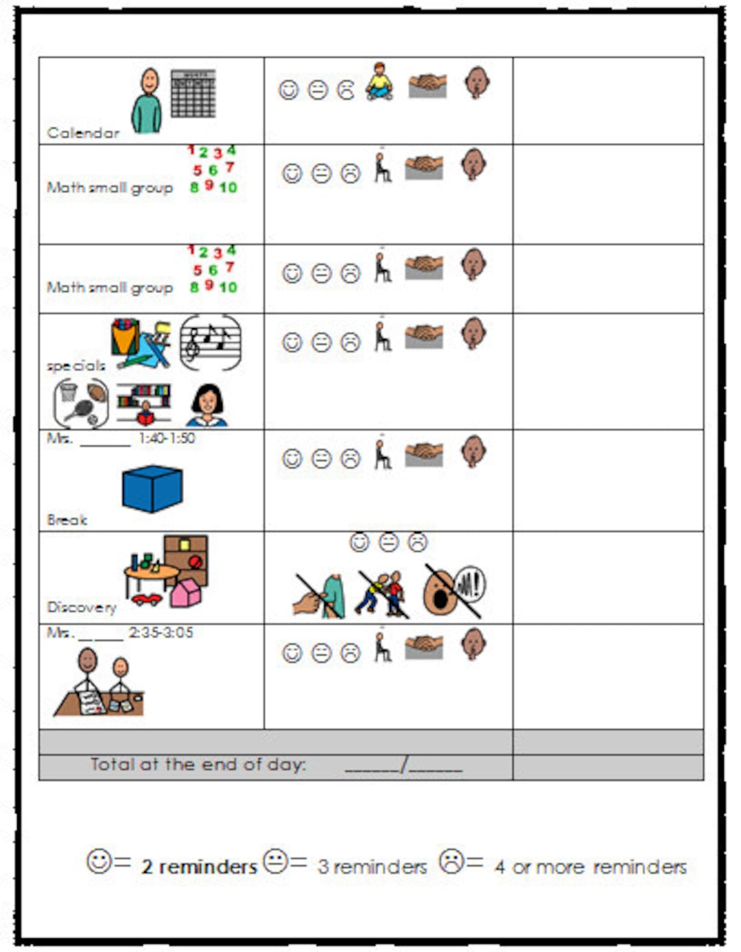 Behavior Point Sheet For Elementary And Middle School Students With journals-for-elementary-students-bol