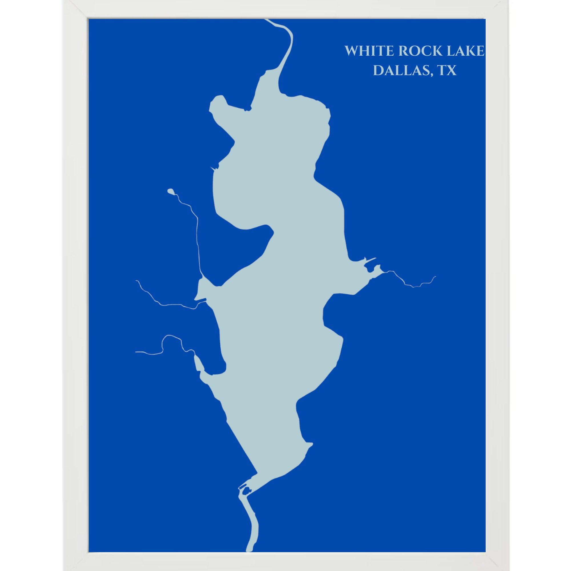 Unframed Printable White Rock Lake Dallas Art for Wall White Etsy