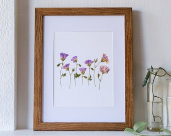 Wild Geranium Pressed Flower Print | 8 x 10 | Flower Symbolism: true friendship; steadfastness; ingenuity