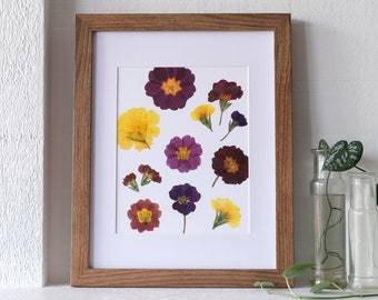 Primrose Pressed Flower Art Print - 8x10 | February Birth Month Flower