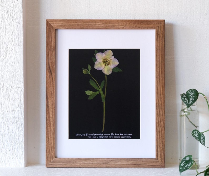 Folklore Pressed Flower Print Last Great American Dynasty Lyrics 8x10