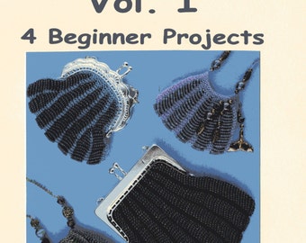 Bead Knitted bags Vol. 1- 4 beginner projects for small Bead Knitted bags  PDF VERSION for instant download