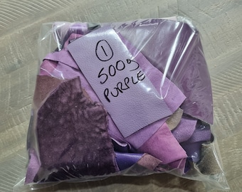500g Genuine Leather Craft Offcuts - Multiple colour bags