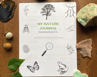 Printable Nature Journal & nature walks, Use all seasons, Instant Download, 10 unique activities, reuse activities as many times as you want