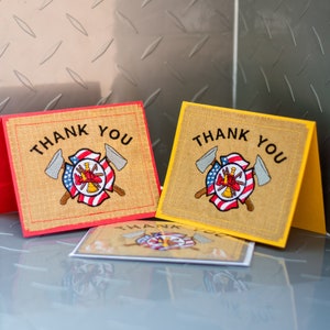 Carte de voeux de pompier - carte de remerciement - carte de félicitations - carte de joyeux anniversaire - cadeau de pompier - T1