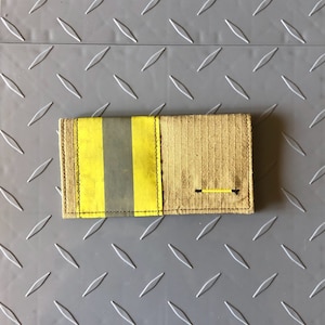 Firefighter Checkbook Cover made from Decommissioned Bunker Gear, Personalized Firefighter Checkbook Wallet, T2