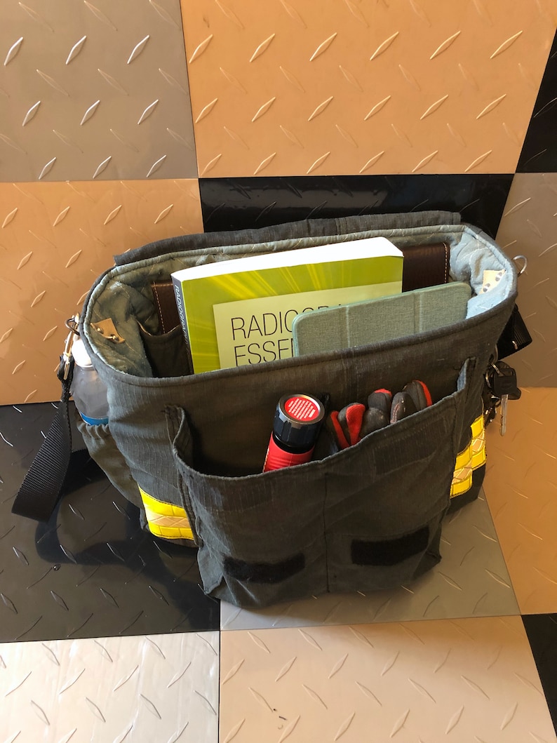 Reclaimed Firefighter Bunker Gear Personalized Messenger Bag Etsy