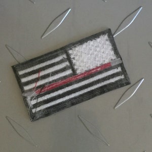 Thin Red Line Patch Firefighter American Flag Patch Embroidered Patch Iron-on Patch Sew-on Patch Firefighter Gift, M16 image 3