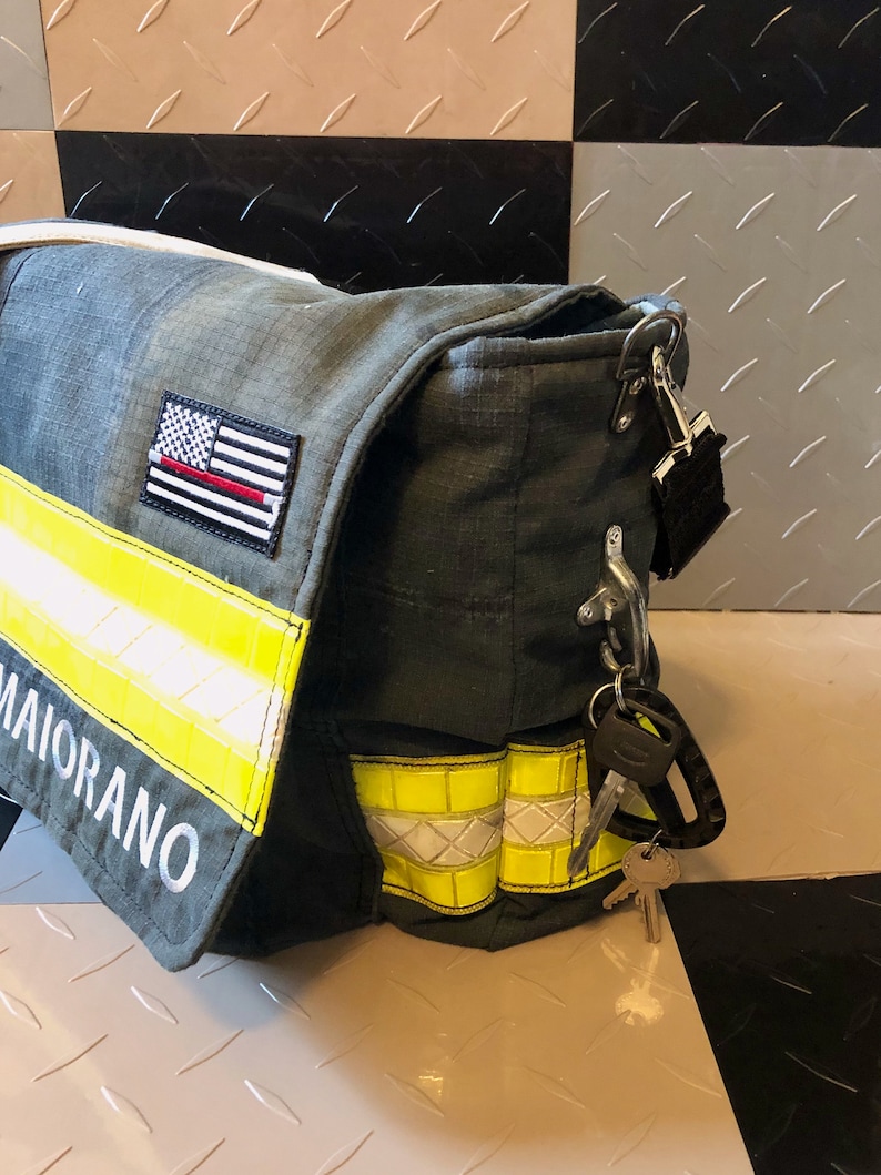 Reclaimed Firefighter Bunker Gear Personalized Messenger Bag Etsy Ireland