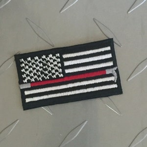 Thin Red Line Patch Firefighter American Flag Patch Embroidered Patch Iron-on Patch Sew-on Patch Firefighter Gift, M16 image 2