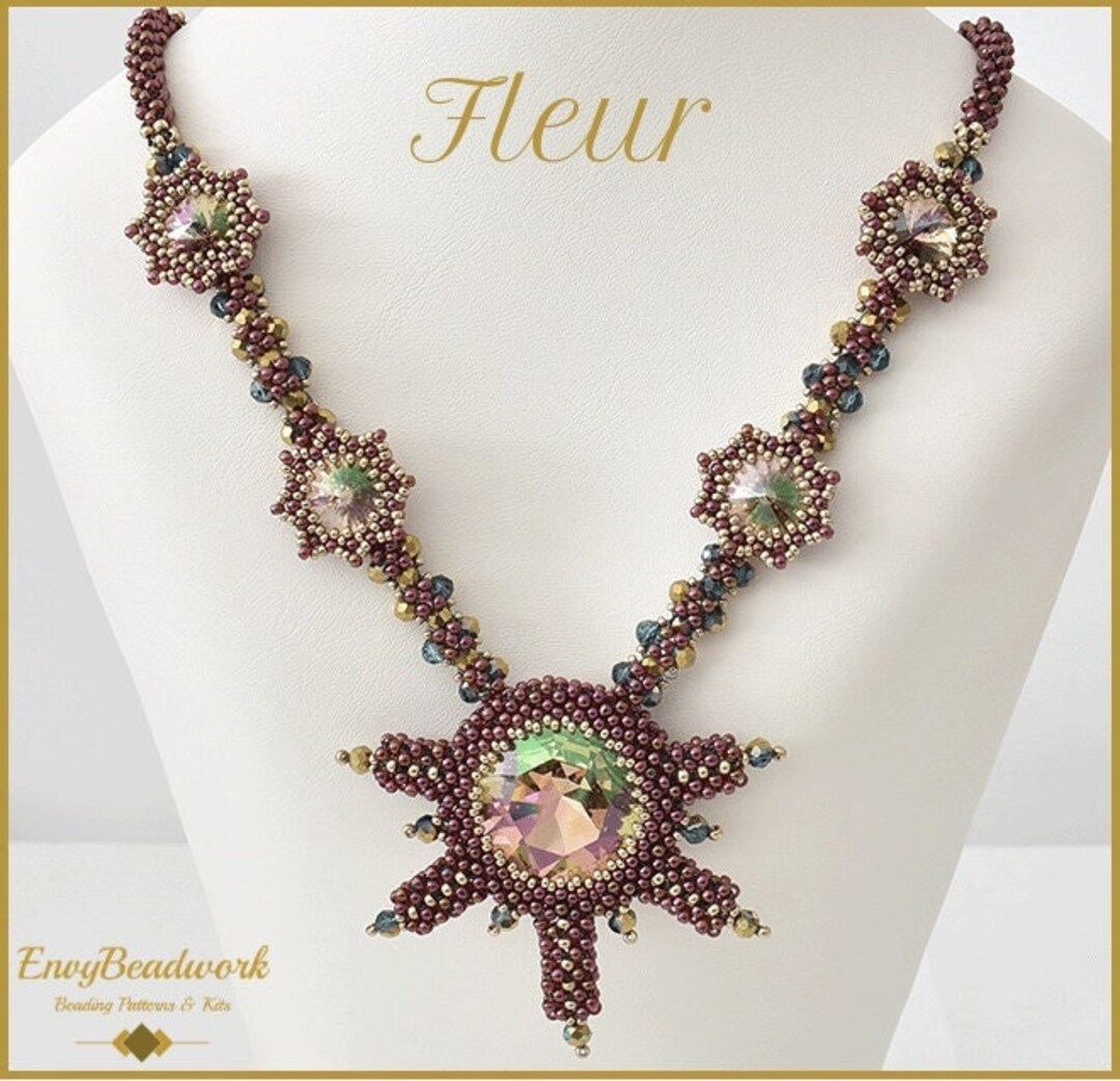 Beading Pattern for the Fleur Necklace Pa054 englisch and Dutch Etsy