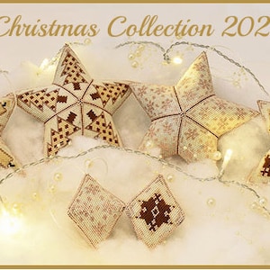 Pattern package : 3D peyote stars (4) and 3D pods(2)-Christmas Collection 2021