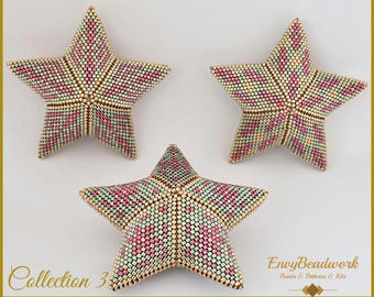 Beading pattern: peyote stars collection 3-2025 (3 star patterns)