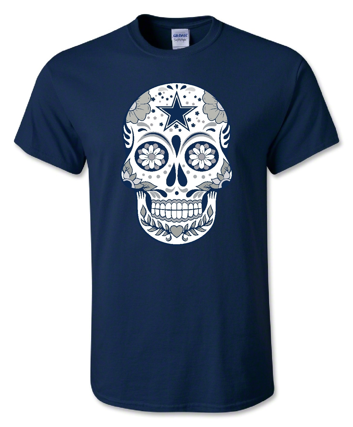 Sugar Skull Shirt Skeleton face Day of the Dead Dia de los | Etsy