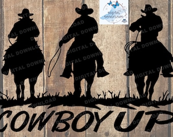 Cowboy Silhouette - Etsy