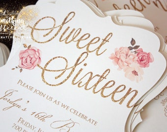 sweet 16 invitation etsy