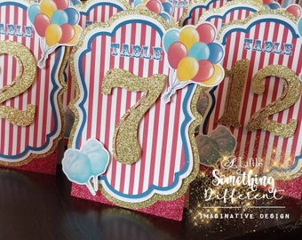 Circus carnival party supplies table numbers decor decorations