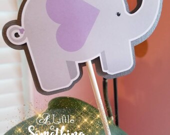 Purple Elephant Baby Shower Decorations / Supplies / Centerpieces / Decor / purple / Gray