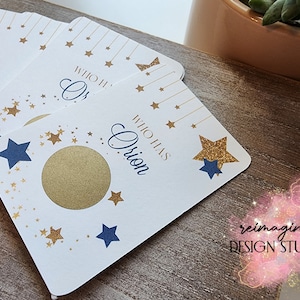 Twinkle Little Star Baby Shower Games / Personalizzato / Gratta e vinci / Blu navy e oro / Idee /