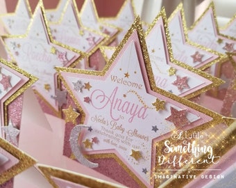 Twinkle Twinkle Little Star Baby Shower Dekorationen Tischkarten / Stern-Babyparty-Dekorationen / Love You to the Moon and Back / Dekor /
